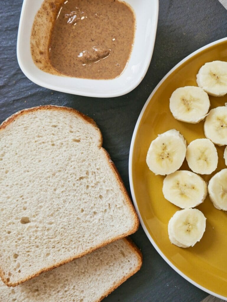 bread bananas and almond butter