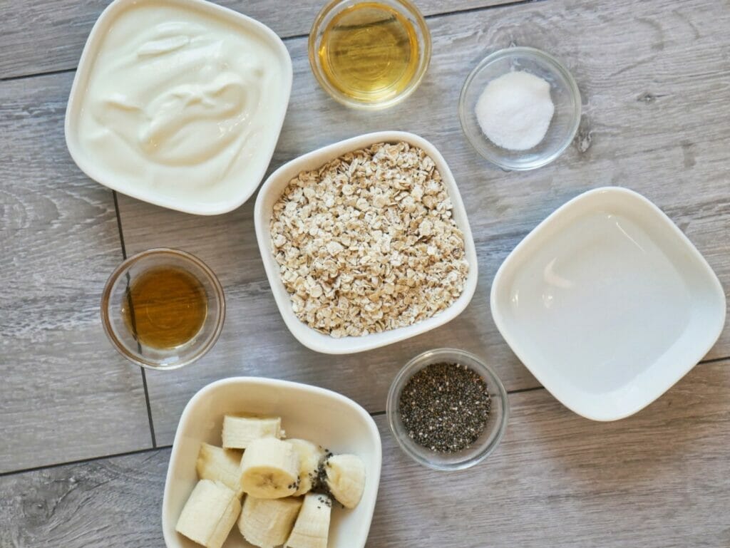 banana overnight oats ingredients