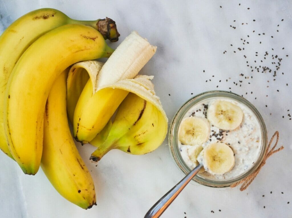 bananas and banana overnight oats