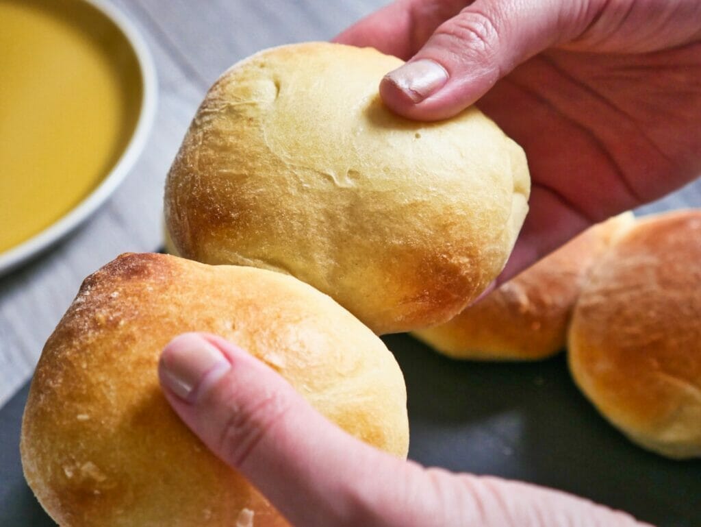 pulling apart brioche buns