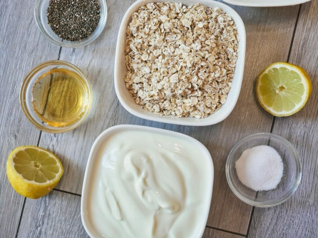 ingredients for lemon overnight oats