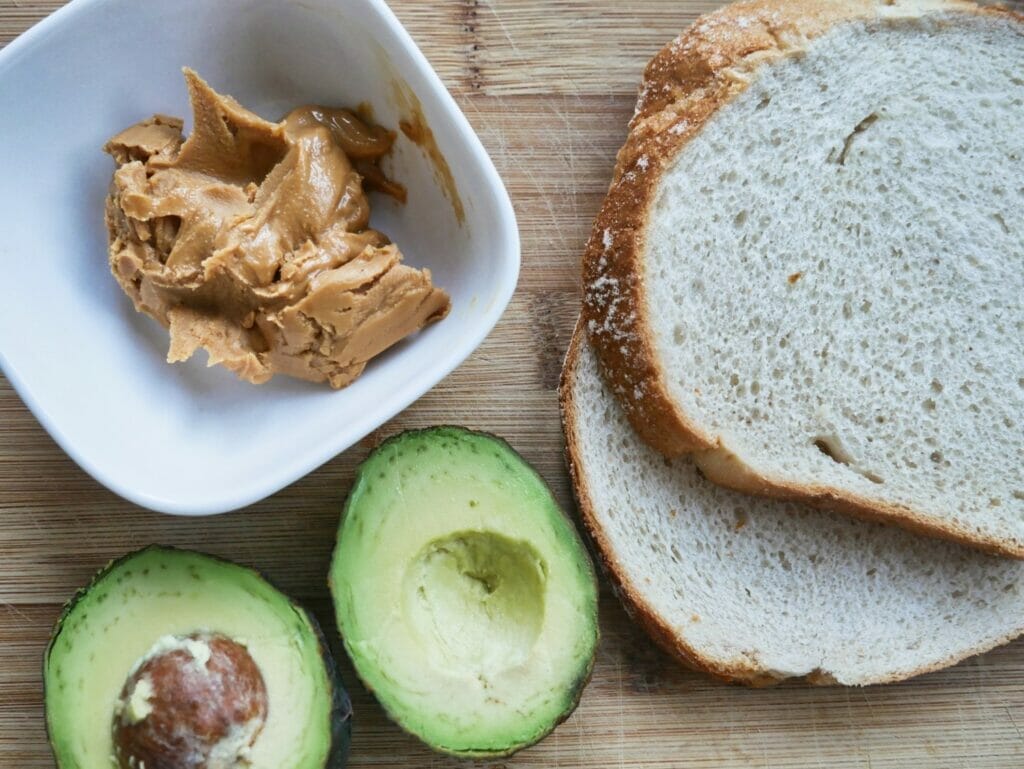 bread peanut butter and avocado