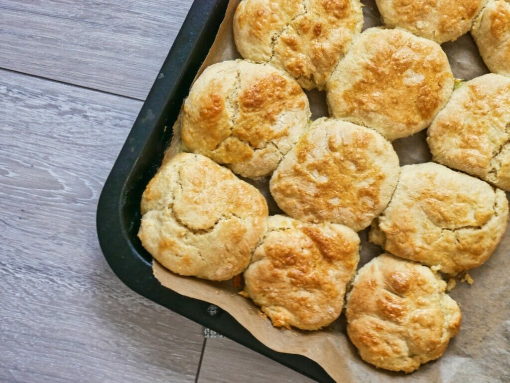 joanna gaines biscuits on a tray