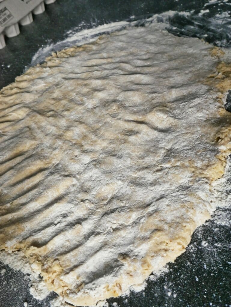 biscuit dough on counter