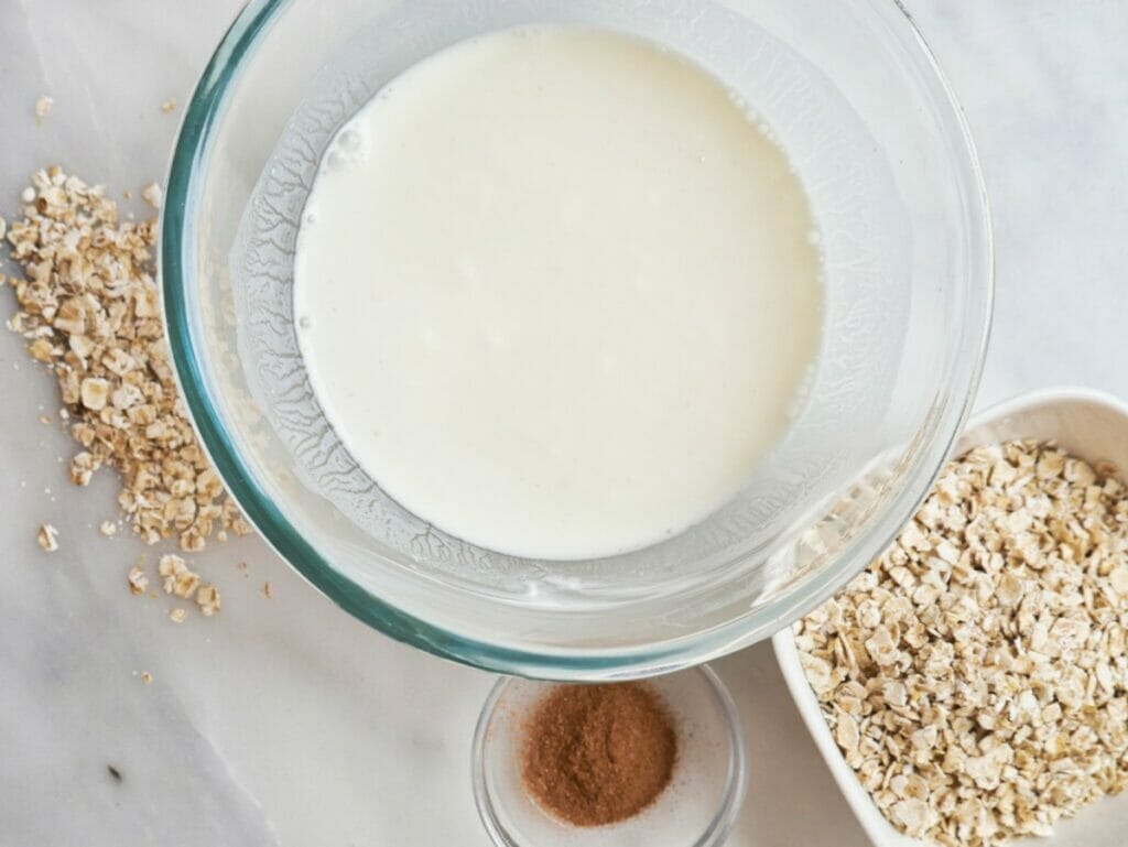 bowl of greek yogurt and water