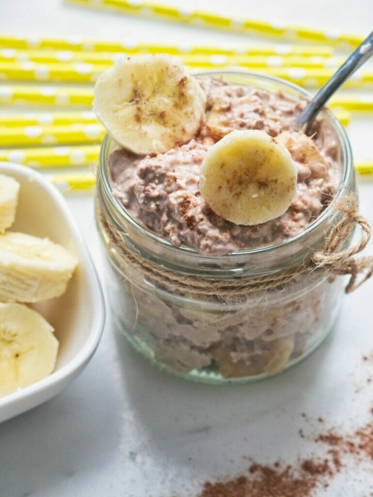 cocoa and banana overnight oats