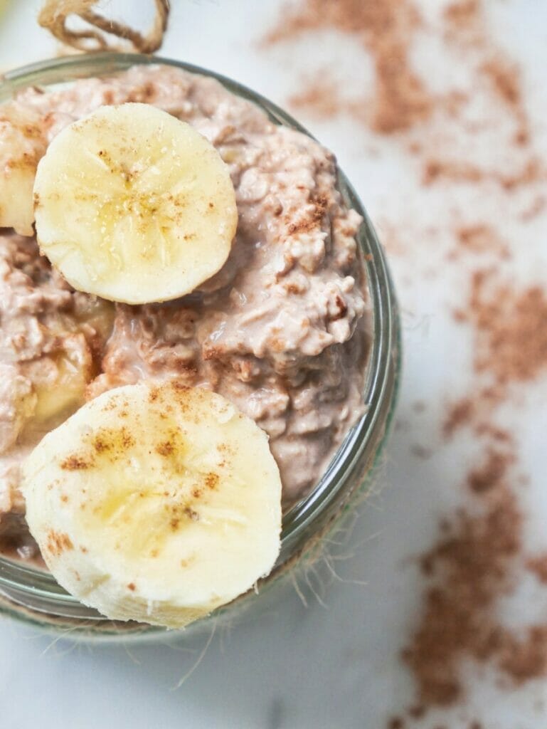 cocoa and banana overnight oats