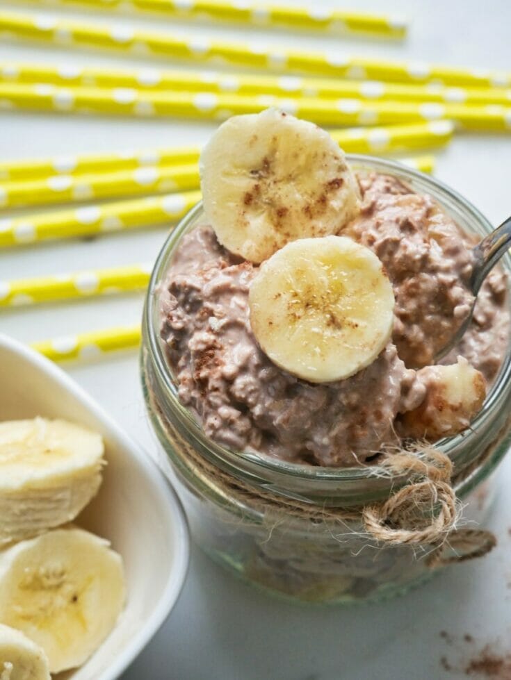 cocoa and banana overnight oats