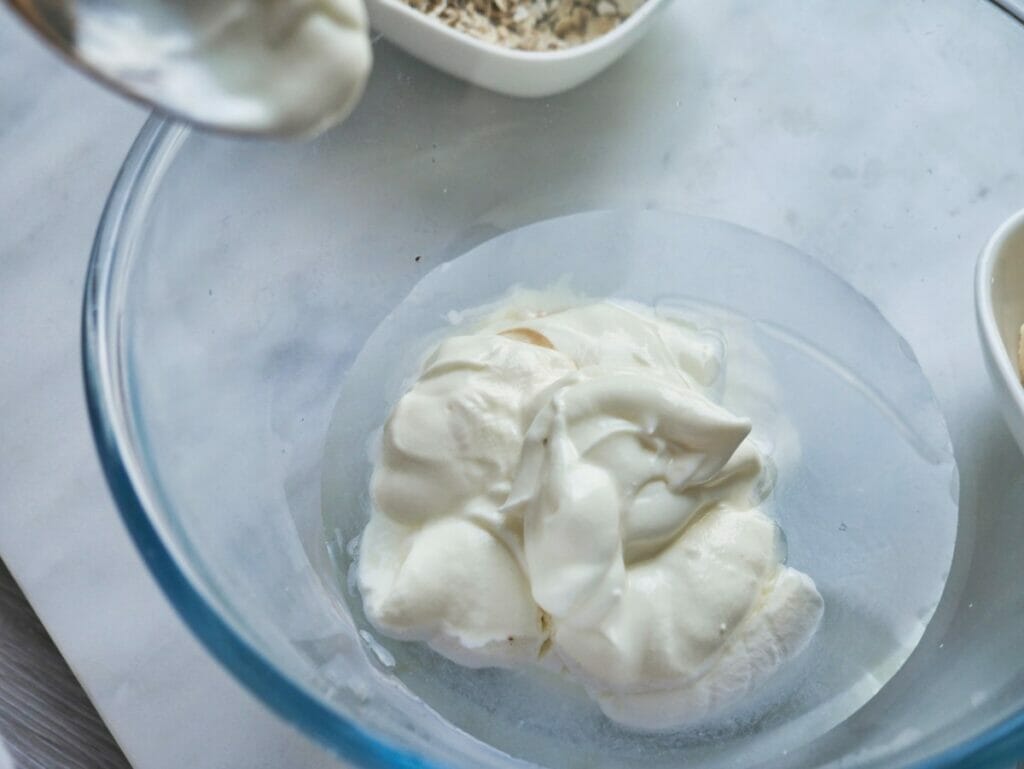 yogurt in water in a bowl