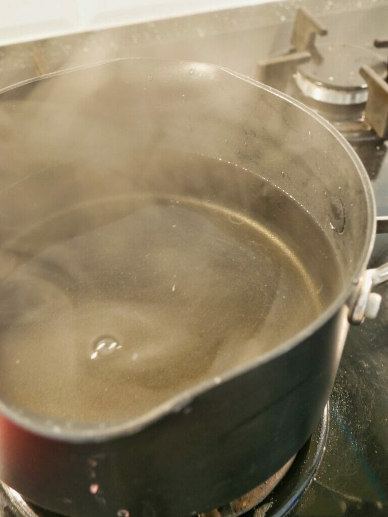 pot with boiling water