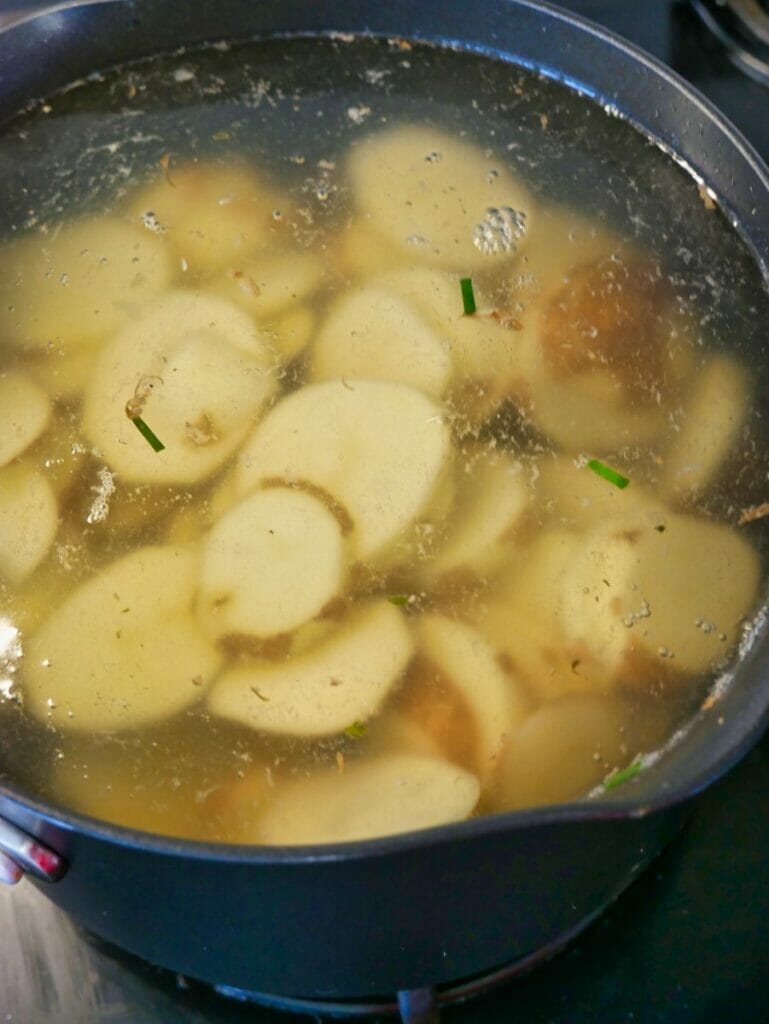 boiling potatoes