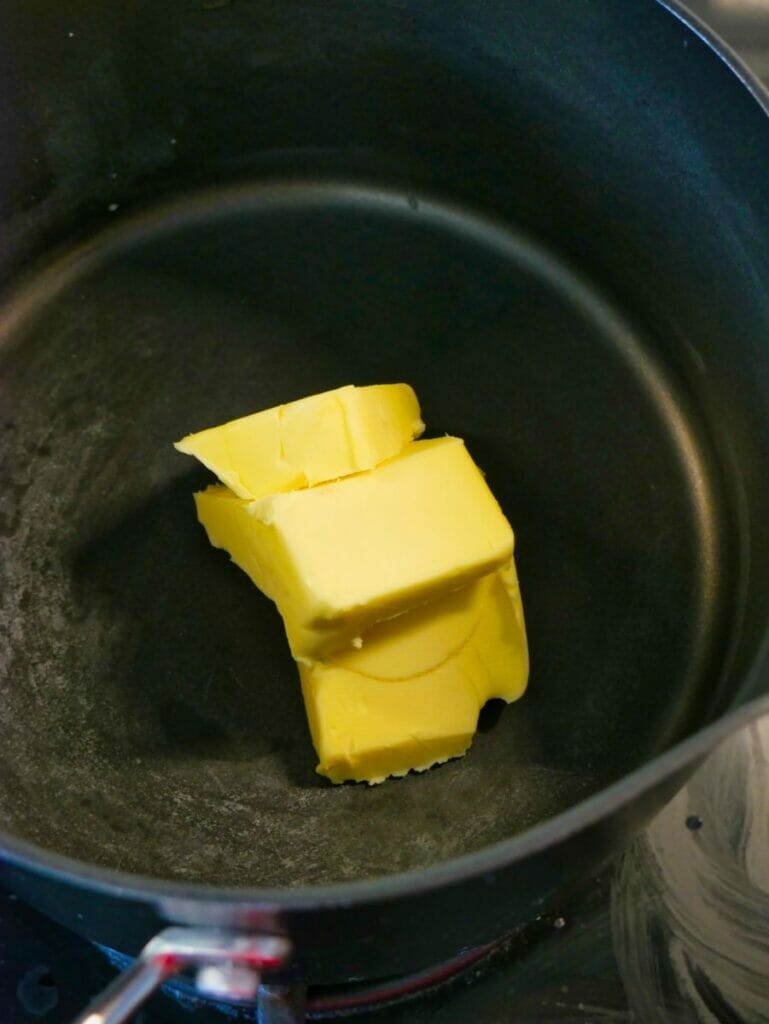 butter melting in pot