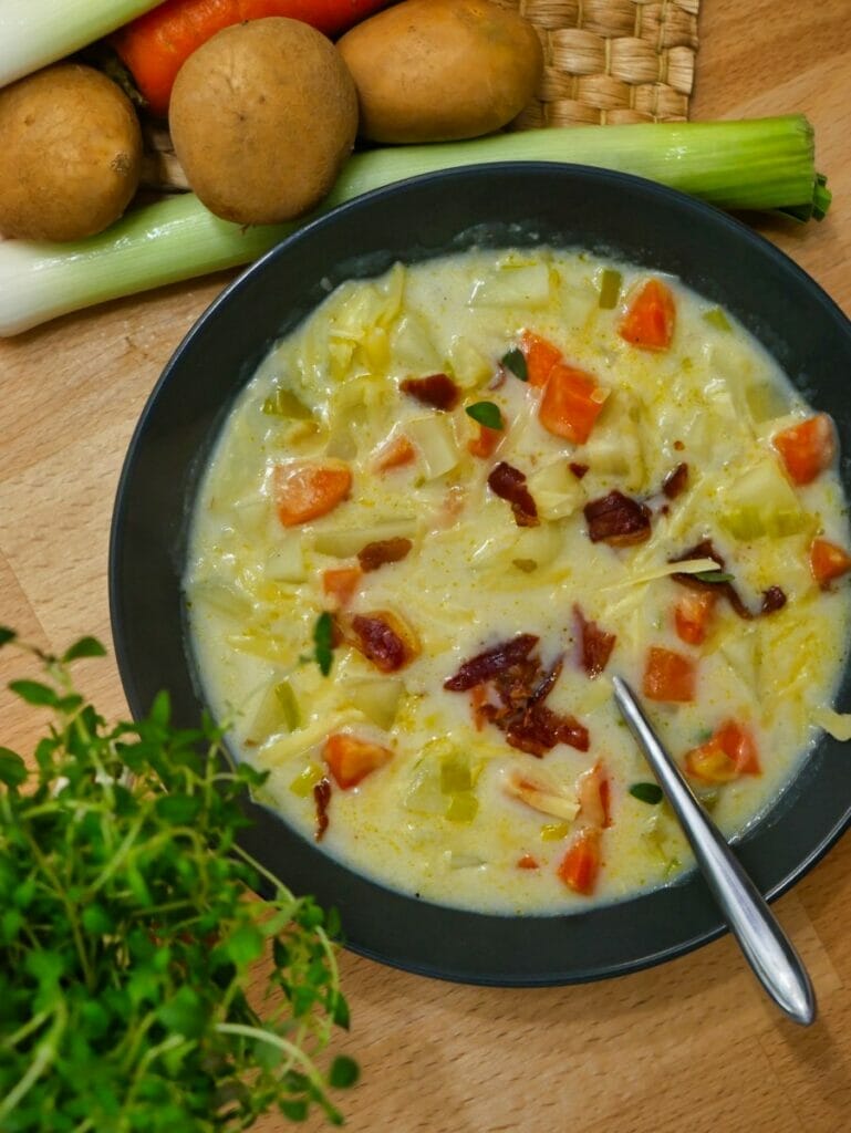 carrot and potato and leek soup