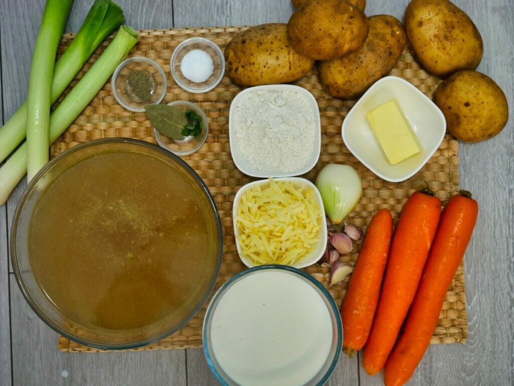 ingredients for carrot potato soup