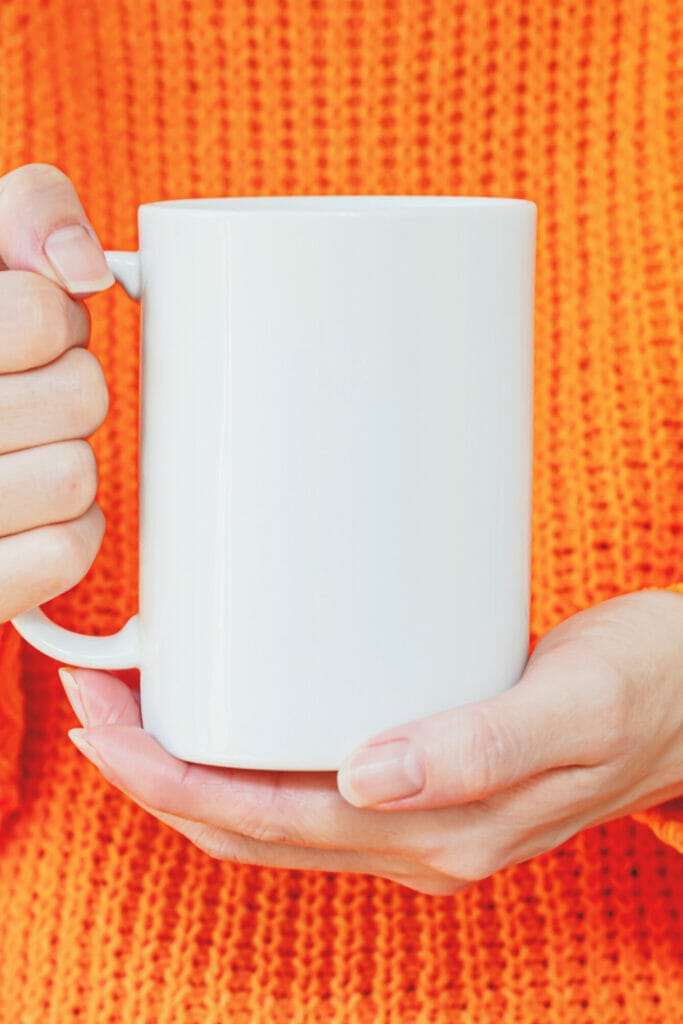 Woman holding a coffee mug