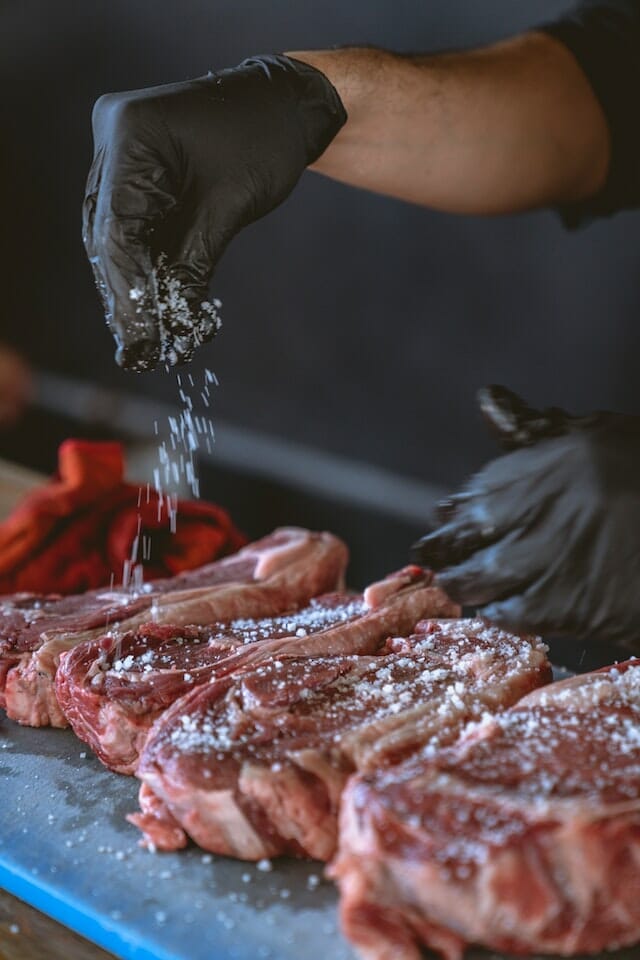 Salting a meat