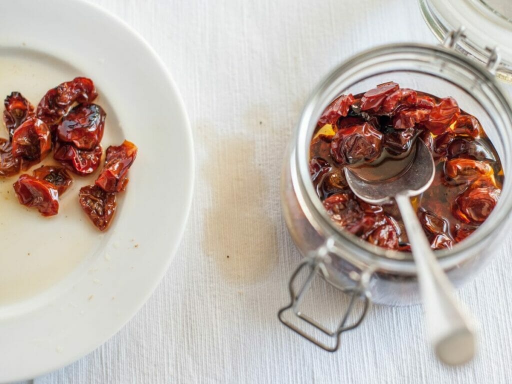 Sundried tomatoes in a jar 