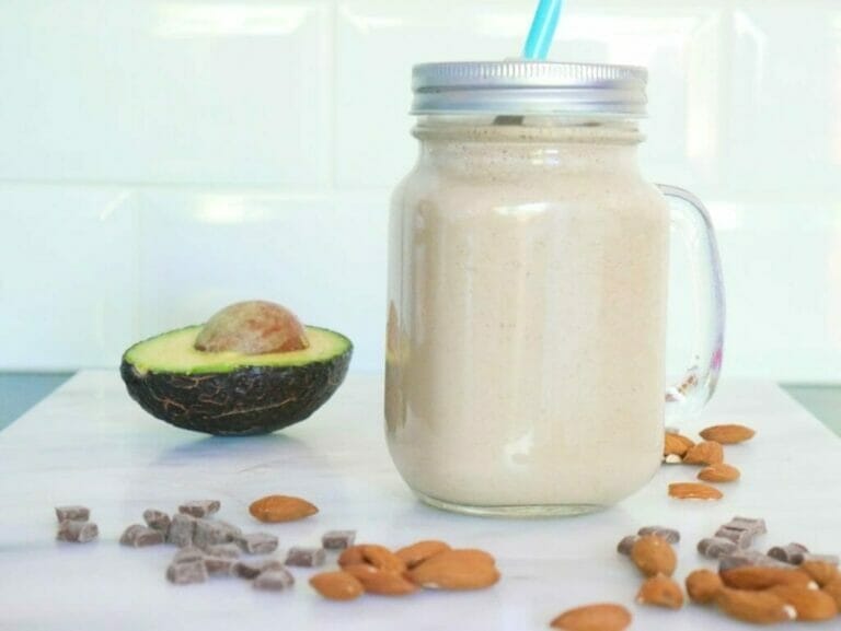 Chocolate almond butter protein shake smoothie (keto friendly) No