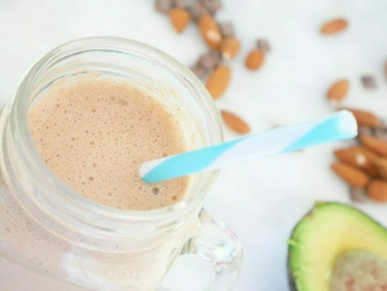 Chocolate almond butter protein shake smoothie (keto friendly) No