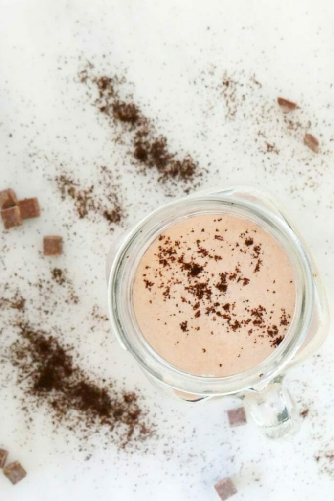 Deliciously creamy keto mocha fat bomb smoothie