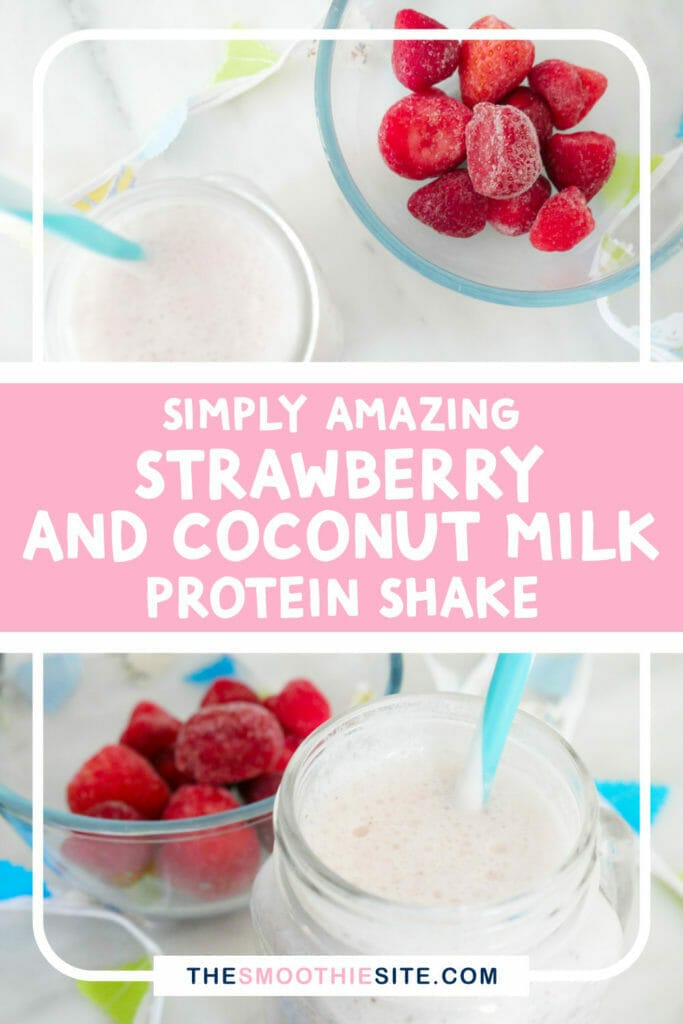 Best tasting strawberry protein shake with coconut milk (weight gain smoothie)