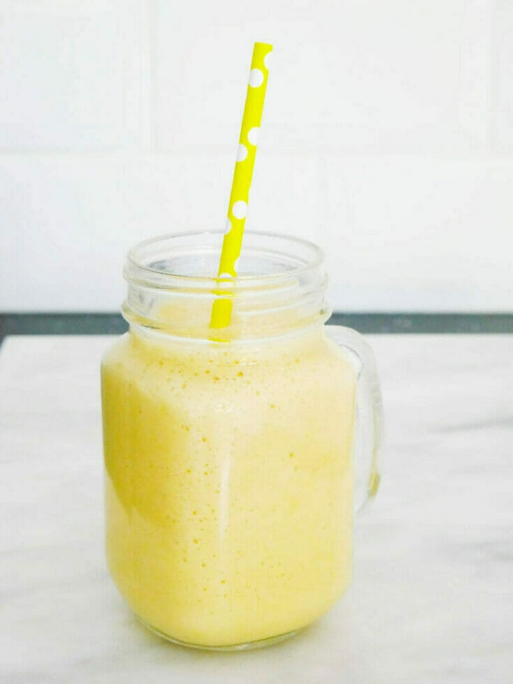 Refreshing mango pineapple coconut smoothie